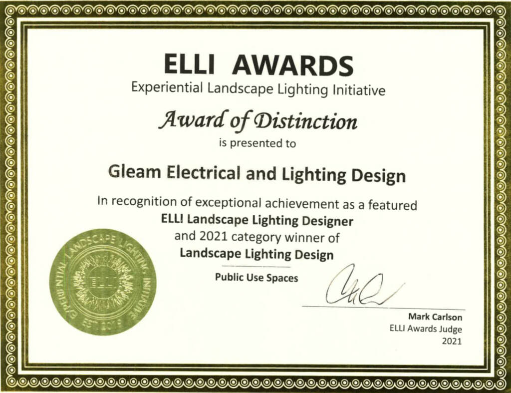 Gleam Outdoor Lighting Professionals-Outdoor Lighting Design Award