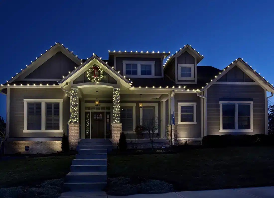 Home installed with Christmas lights