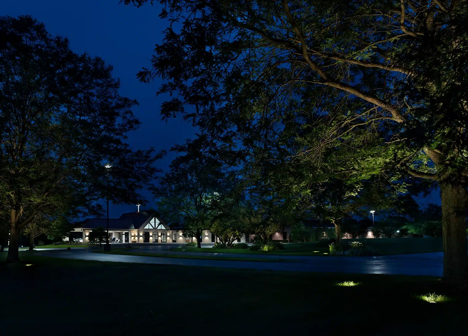 lighting the perimeter of the area