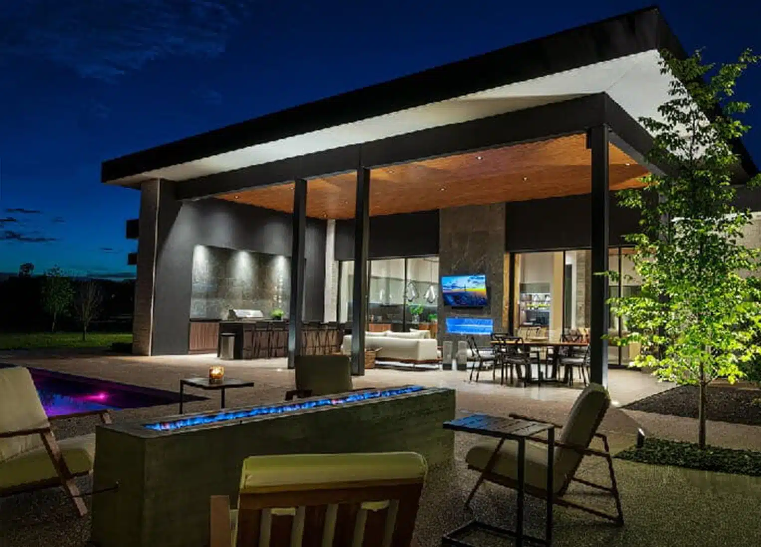 Outdoor space at night