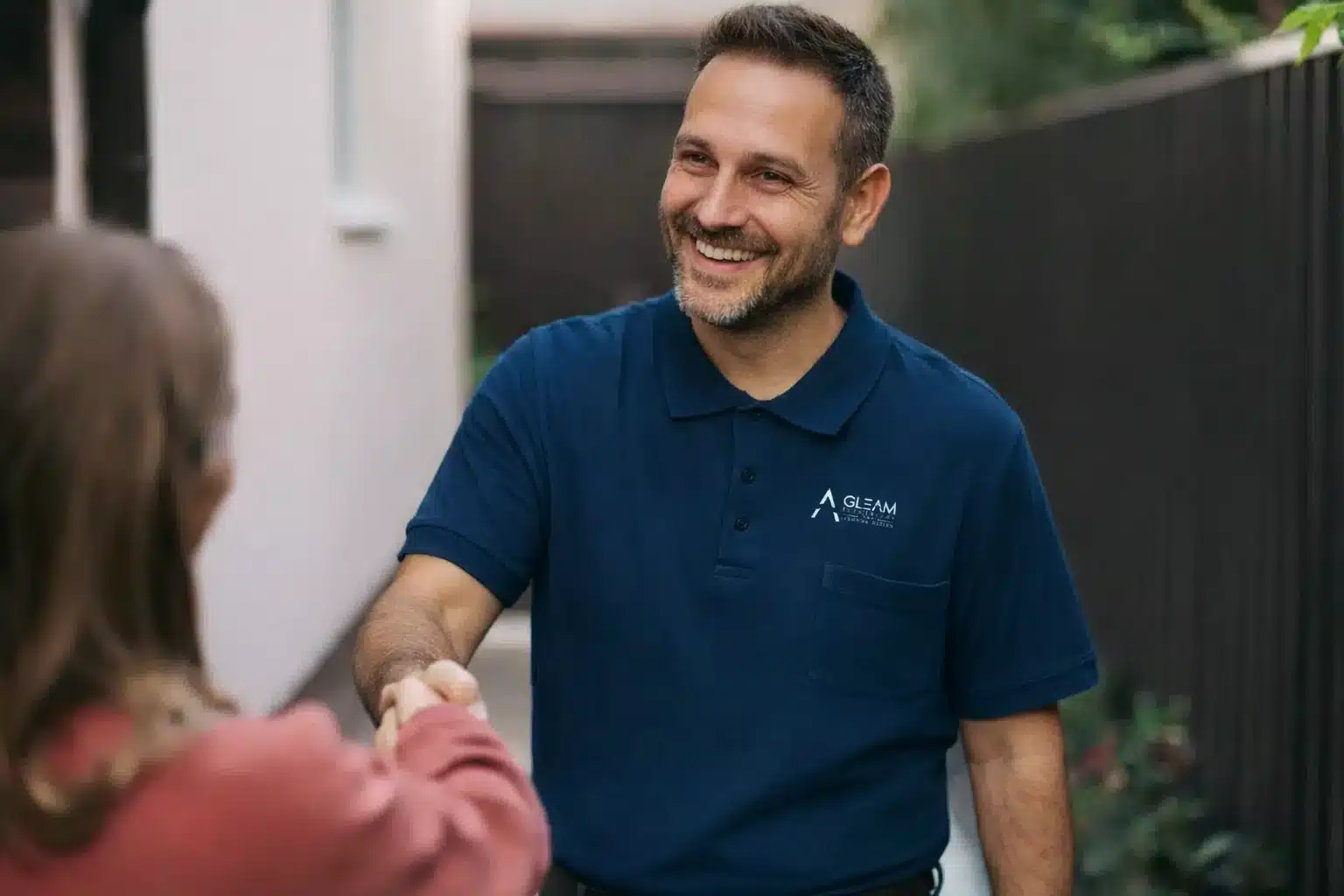 Gleam electrician meeting homeowner